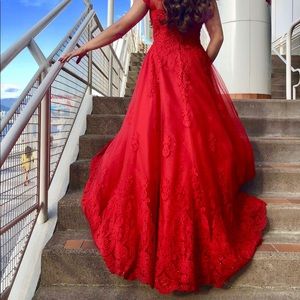 Elegant red gown